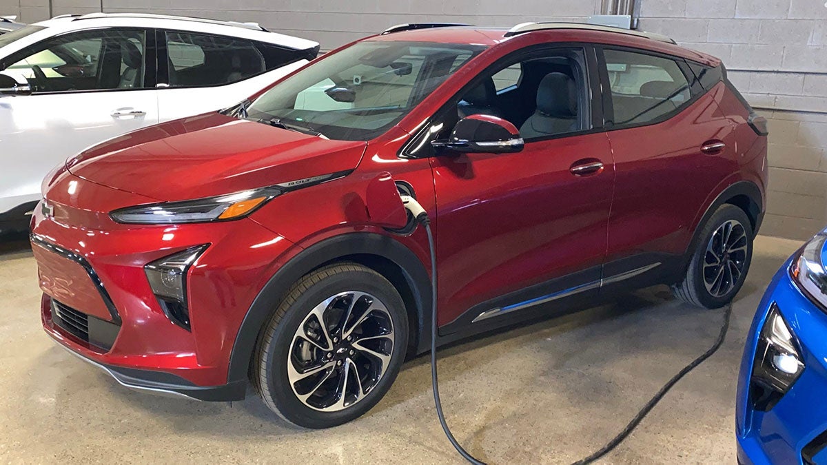 Red Chevy Bolt EUV charging